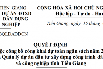 Quyết định về việc công bố công khai dự toán ngân sách năm 2022